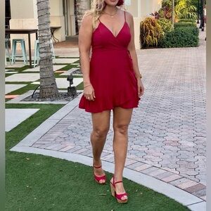 Altar'd State Vibrant Red Mini Dress